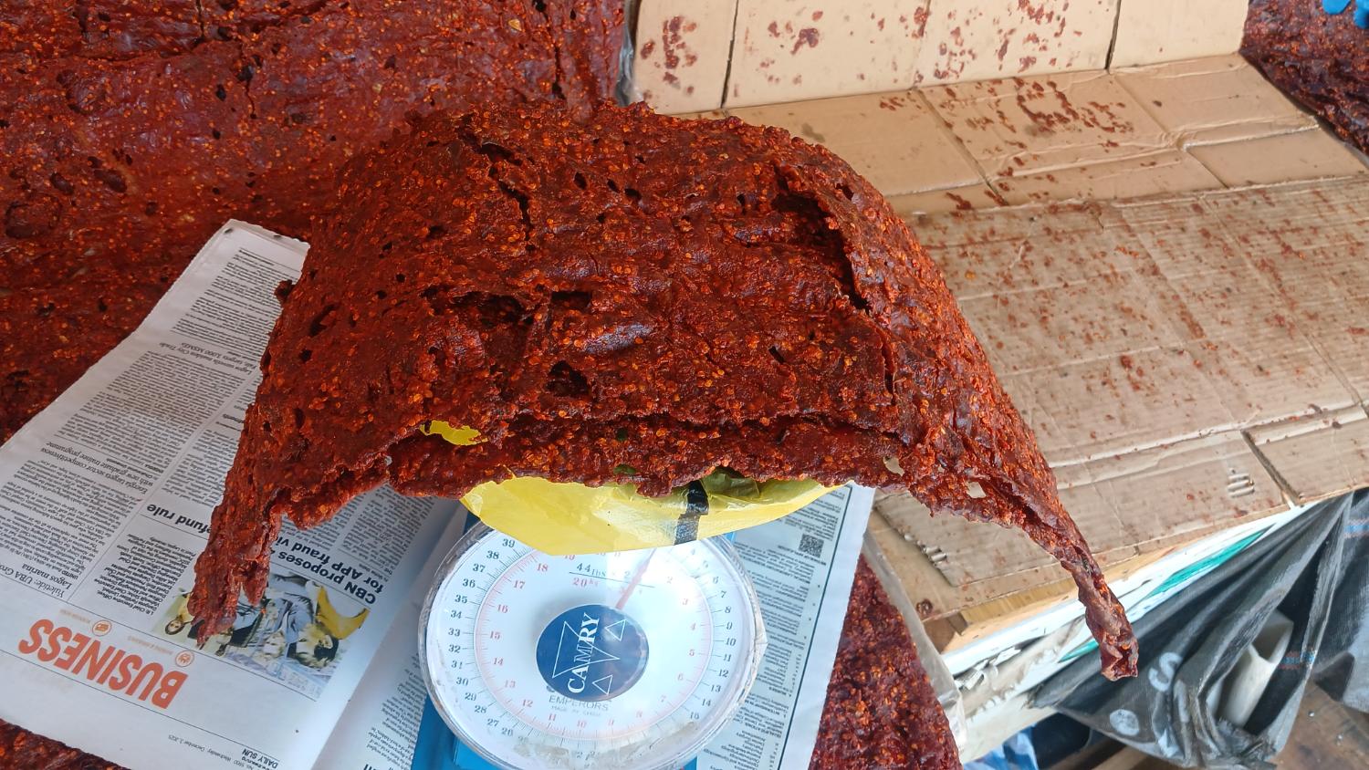 Large sheet of Kilishi on scale