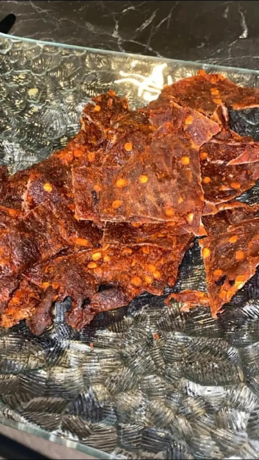 Fresh spicy Kilishi close-up